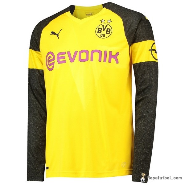 Camiseta Borussia Dortmund Replica Primera Ropa ML 2018/19 Amarillo